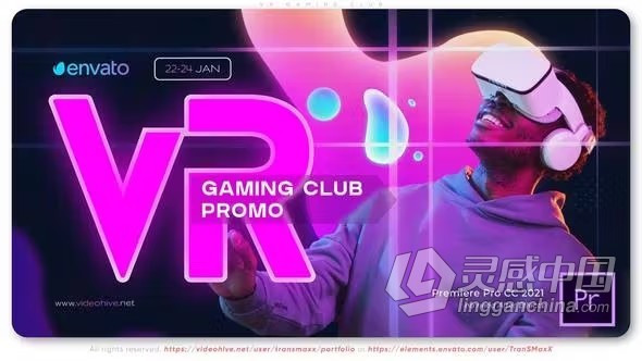 游戏团队宣传虚拟现实VR游戏俱乐部介绍网络活动广告PR模板下载 VR Gaming Club  灵感中国社区 www.lingganchina.com