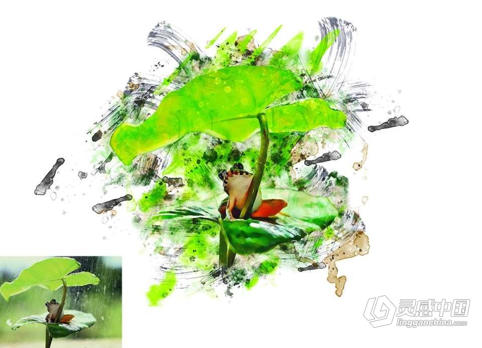 时尚炫彩绘画Photoshop动作 Stylish Painting Photoshop Action 附视频教程  灵感中国网 www.lingganchina.com