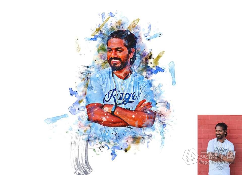 时尚炫彩绘画Photoshop动作 Stylish Painting Photoshop Action 附视频教程  灵感中国网 www.lingganchina.com
