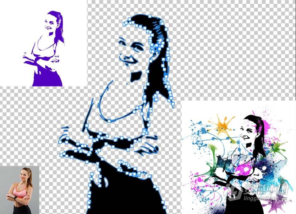 矢量油漆飞溅绘画Photoshop动作 Vector Paint Splash Action 附视频教程  灵感中国网 www.lingganchina.com