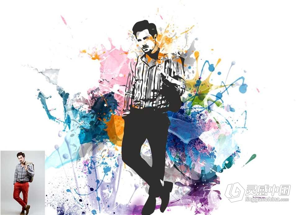 矢量油漆飞溅绘画Photoshop动作 Vector Paint Splash Action 附视频教程  灵感中国网 www.lingganchina.com