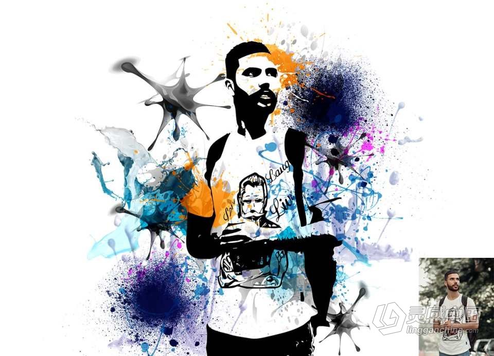 矢量油漆飞溅绘画Photoshop动作 Vector Paint Splash Action 附视频教程  灵感中国网 www.lingganchina.com