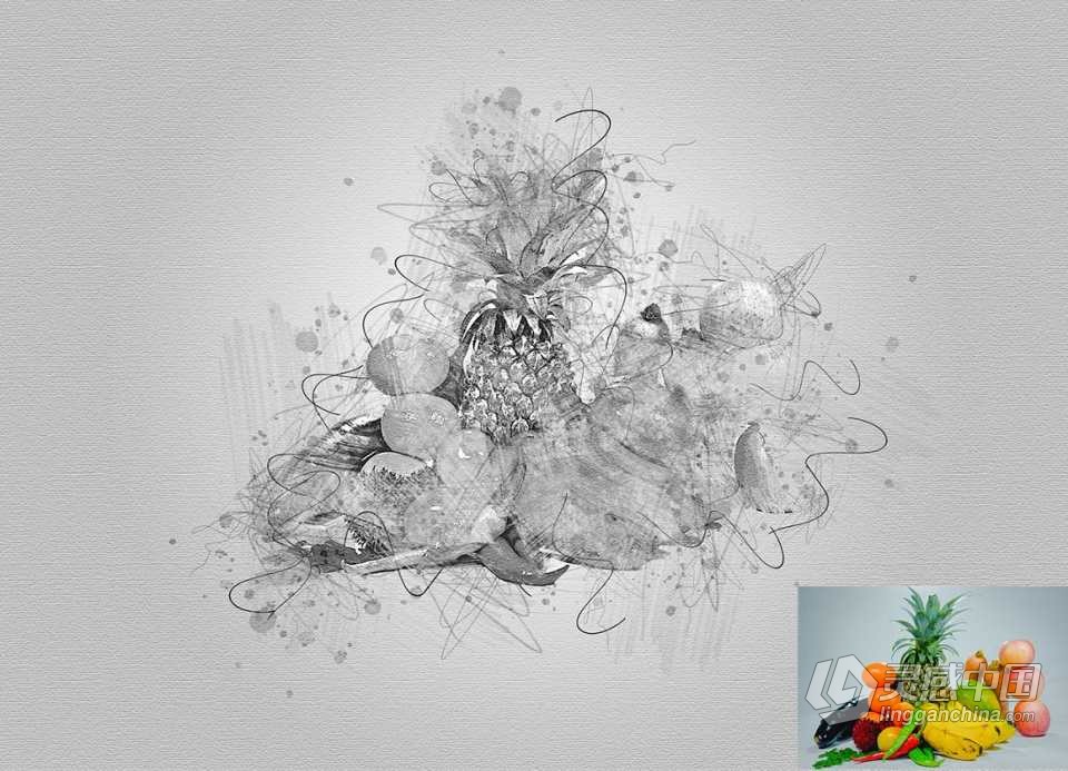 素描肖像绘画Photoshop动作 Drawing Sketch Photoshop Action 附视频教程  灵感中国社区 www.lingganchina.com