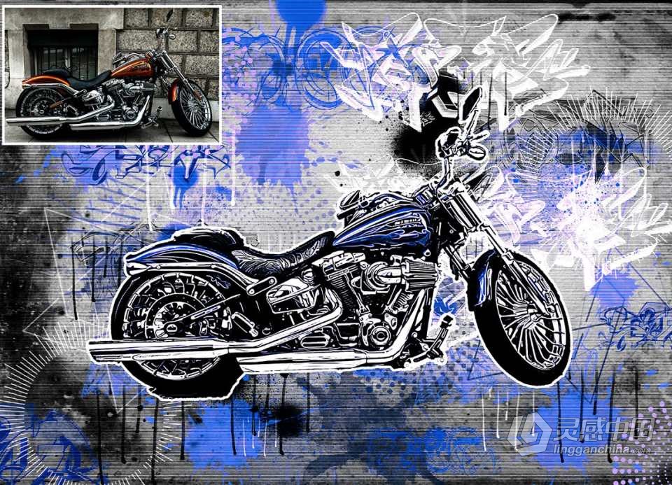 矢量波普艺术PS动作 Vector Pop Art Photoshop Action 附视频教程  灵感中国网 www.lingganchina.com