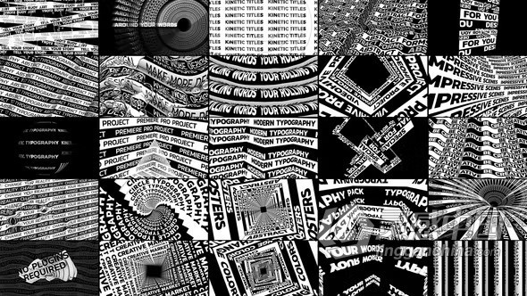 25个MOGRT动态抽象排版海报黑白文字标题场景PR模板下载 Abstract Typography Posters  灵感中国网 www.lingganchina.com