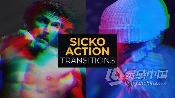 剪辑转场16种效果PR模板下载 Sicko Action Transitions  灵感中国社区 www.lingganchina.com