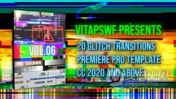 PR模板-20个故障干扰过渡转场 Glitch Transitions Vol. 06  灵感中国社区 www.lingganchina.com