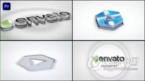 PR模板-三维弹起挤压标志动画 3D Bounce Logo Reveal V.2  灵感中国网 www.lingganchina.com