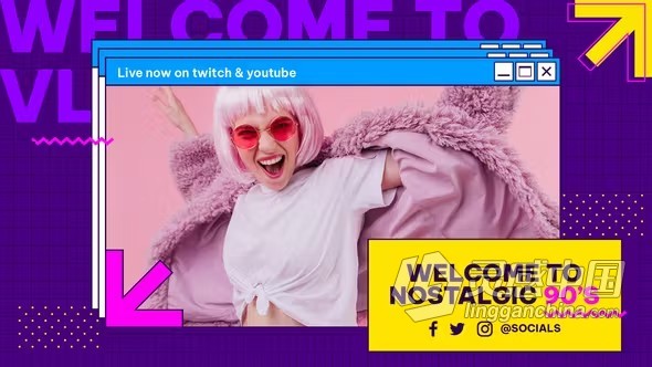 4K时尚创意窗口动画社交媒体开场白PR模板下载 Creative Youtube Intro MOGRT  灵感中国网 www.lingganchina.com