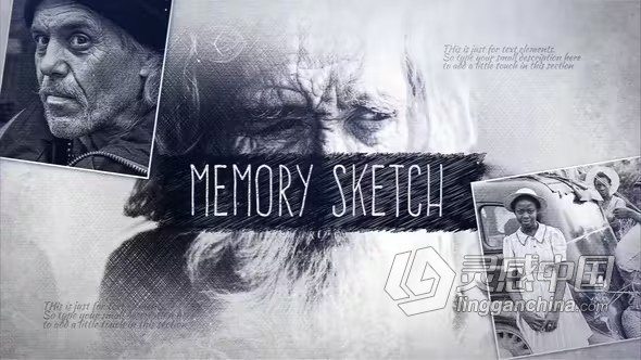 优雅和创意铅笔素描视频黑白艺术相册AE模板下载 Memory Sketch  灵感中国网 www.lingganchina.com