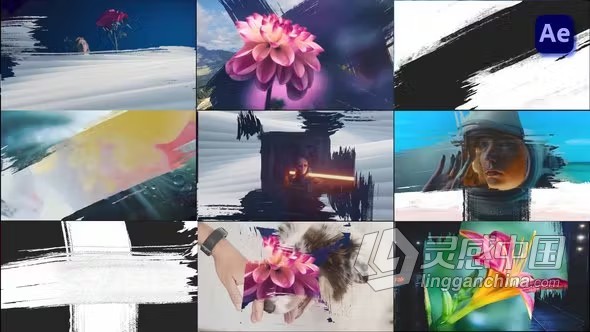 18种笔刷画笔擦除遮罩转场过渡包AE模板下载 Paint Brush Transitions Pack  灵感中国网 www.lingganchina.com