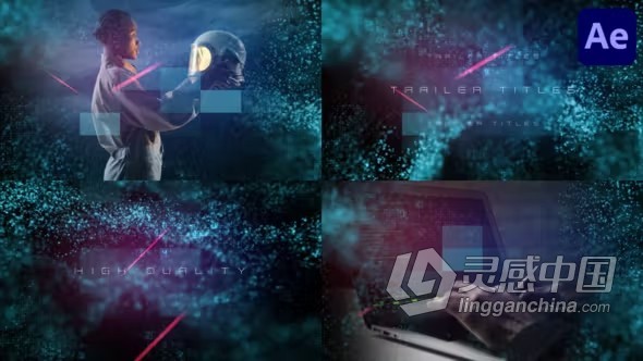 高科技信息网络技术宣传介绍图文动画视频AE模板下载 Trailer Titles for After Effects  灵感中国网 www.lingganchina.com