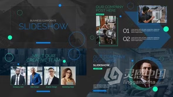 现代简约滑块风格企业宣传视频AE模板下载 Corporate Promo Pack  灵感中国网 www.lingganchina.com