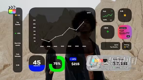 FCPX插件-11个信息数据可视化走势图表动画 Infographics  灵感中国网 www.lingganchina.com