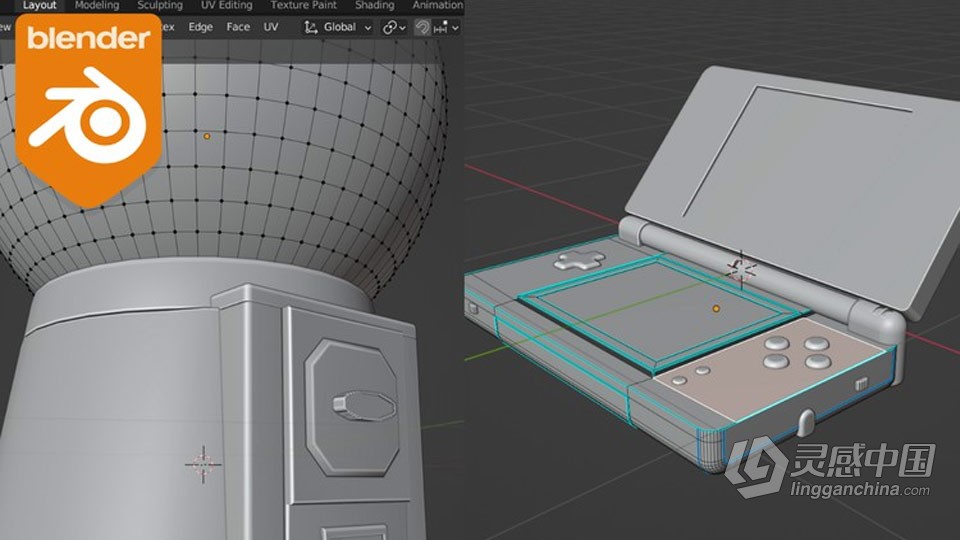 Blender初学者3D建模完整工作流程视频教程  灵感中国网 www.lingganchina.com