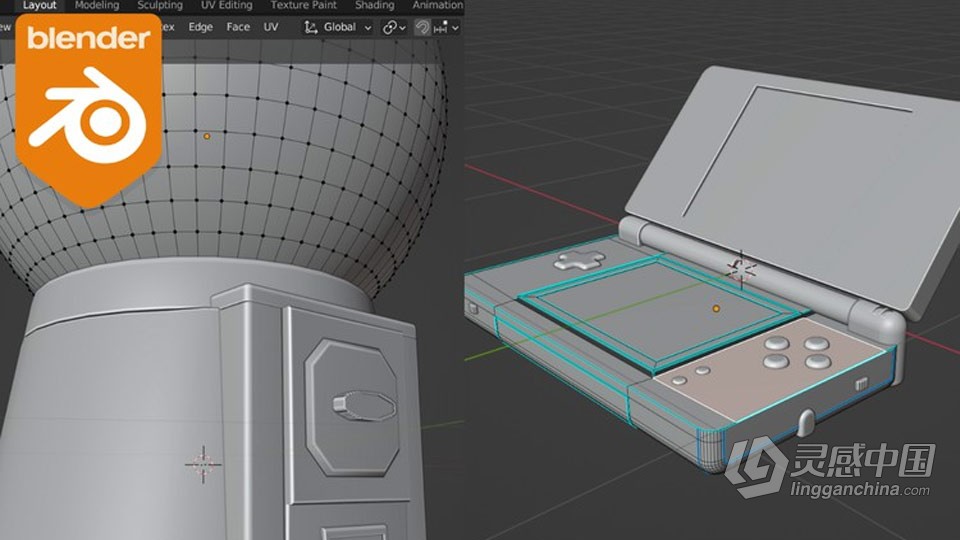 Blender初学者3D建模完整工作流程视频教程  灵感中国社区 www.lingganchina.com