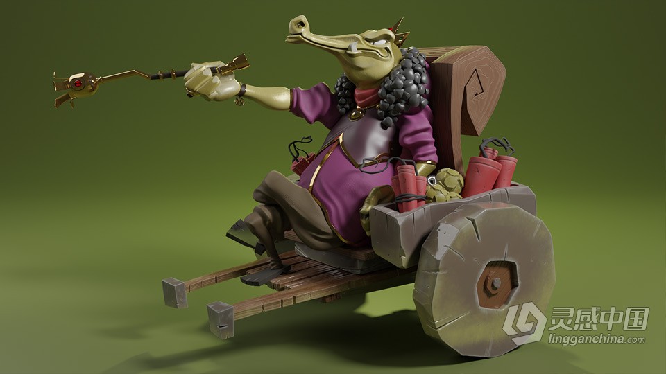 Zbrush鳄鱼人雕刻初学者入门指南视频教程  灵感中国网 www.lingganchina.com