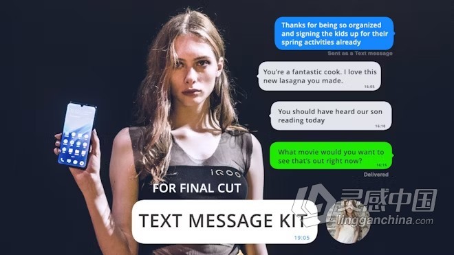 FCPX插件-8种手机短信对话聊天弹窗动画 Text Message Kit  灵感中国网 www.lingganchina.com