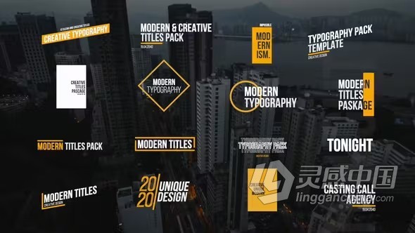 FCPX插件-16个现代流行文字标题动画 Modern Titles 2.0  灵感中国网 www.lingganchina.com