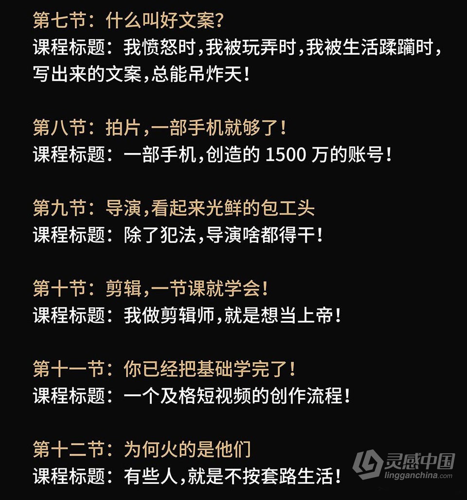 张策短视频导演养成记2021教程 导演养成记短视频创作课  灵感中国网 www.lingganchina.com