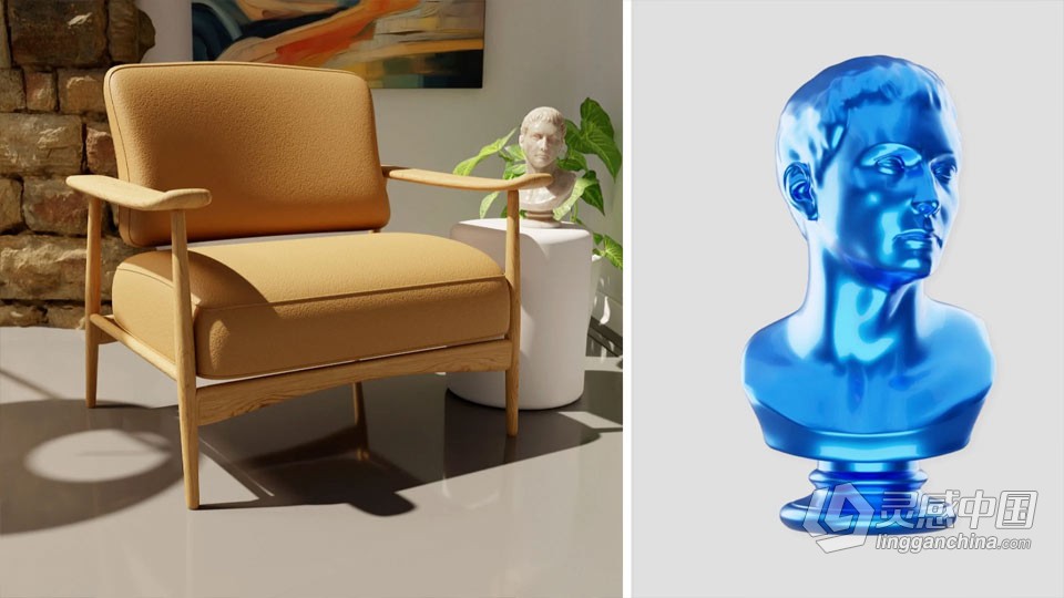 Blender灯光与材质进阶技能指南视频教程  灵感中国网 www.lingganchina.com