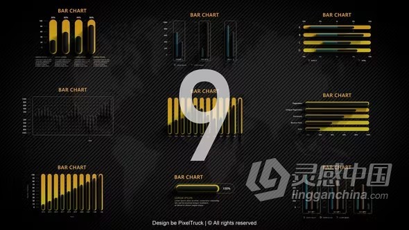9种数据演示信息图表条形图AE模板下载 Infographic Bar Charts  灵感中国网 www.lingganchina.com