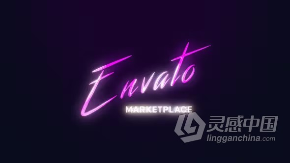 复古闪亮标志彩色扫光LOGO动画AE模板下载 Retro Future Shining Logo  灵感中国网 www.lingganchina.com