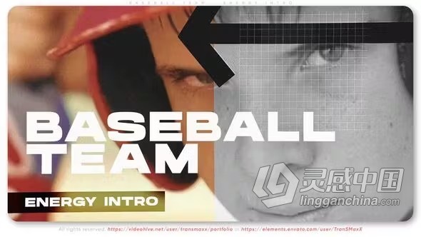 体育比赛活动广告球队宣传片AE模板下载 Baseball Team - Energy Intro  灵感中国网 www.lingganchina.com