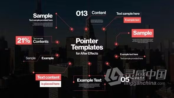 带有箭头文本指针和文本描述的动态动画标注AE模板下载 Text Pointers &amp; Callouts  灵感中国社区 www.lingganchina.com