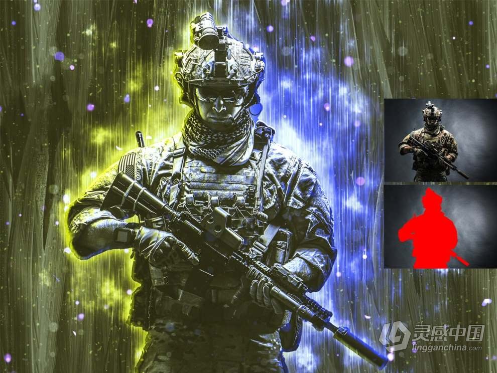 照片添加炫酷科幻双色灯光展示特效PS动作 Double Light Photoshop Action  灵感中国网 www.lingganchina.com