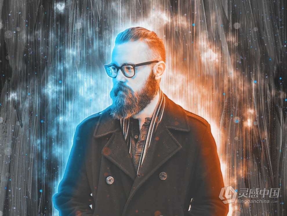 照片添加炫酷科幻双色灯光展示特效PS动作 Double Light Photoshop Action  灵感中国网 www.lingganchina.com