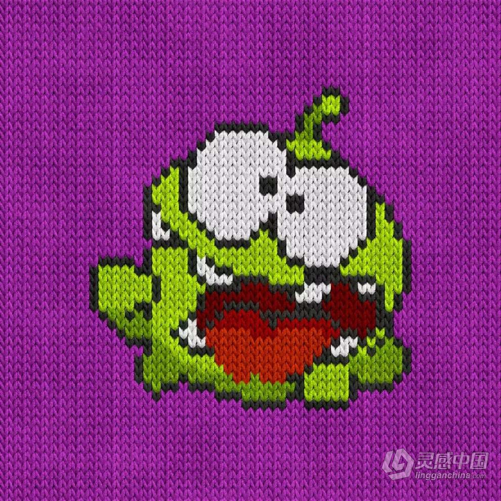 照片生成钩针编织毛织物效果PS动作 Knitting Photoshop Action  灵感中国网 www.lingganchina.com