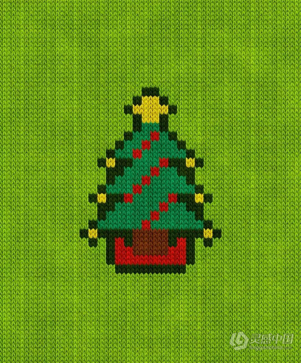 照片生成钩针编织毛织物效果PS动作 Knitting Photoshop Action  灵感中国网 www.lingganchina.com