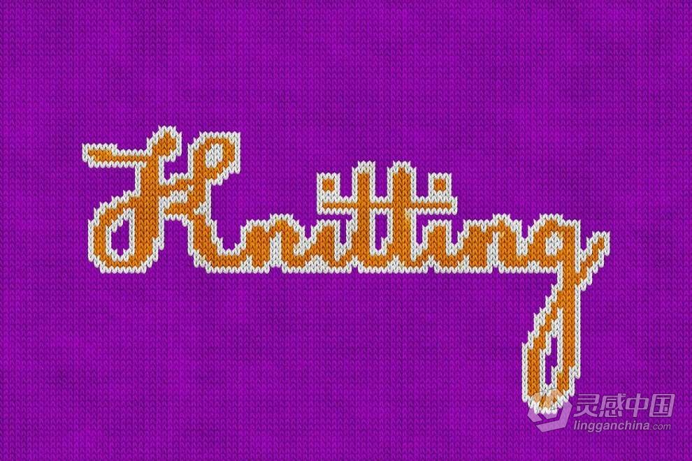 照片生成钩针编织毛织物效果PS动作 Knitting Photoshop Action  灵感中国网 www.lingganchina.com