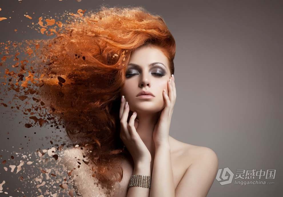 照片人物碎片化飞散消融效果PS动作 Diffusion Photoshop Action  灵感中国网 www.lingganchina.com