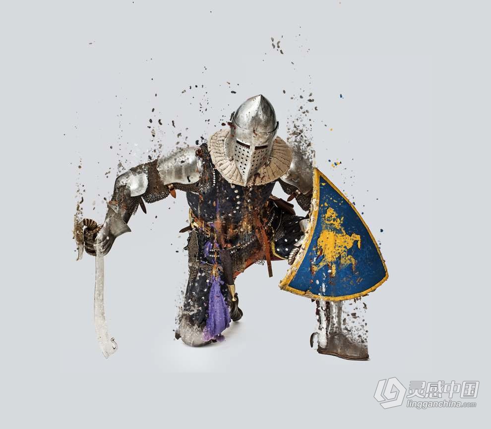 照片人物碎片化飞散消融效果PS动作 Diffusion Photoshop Action  灵感中国网 www.lingganchina.com