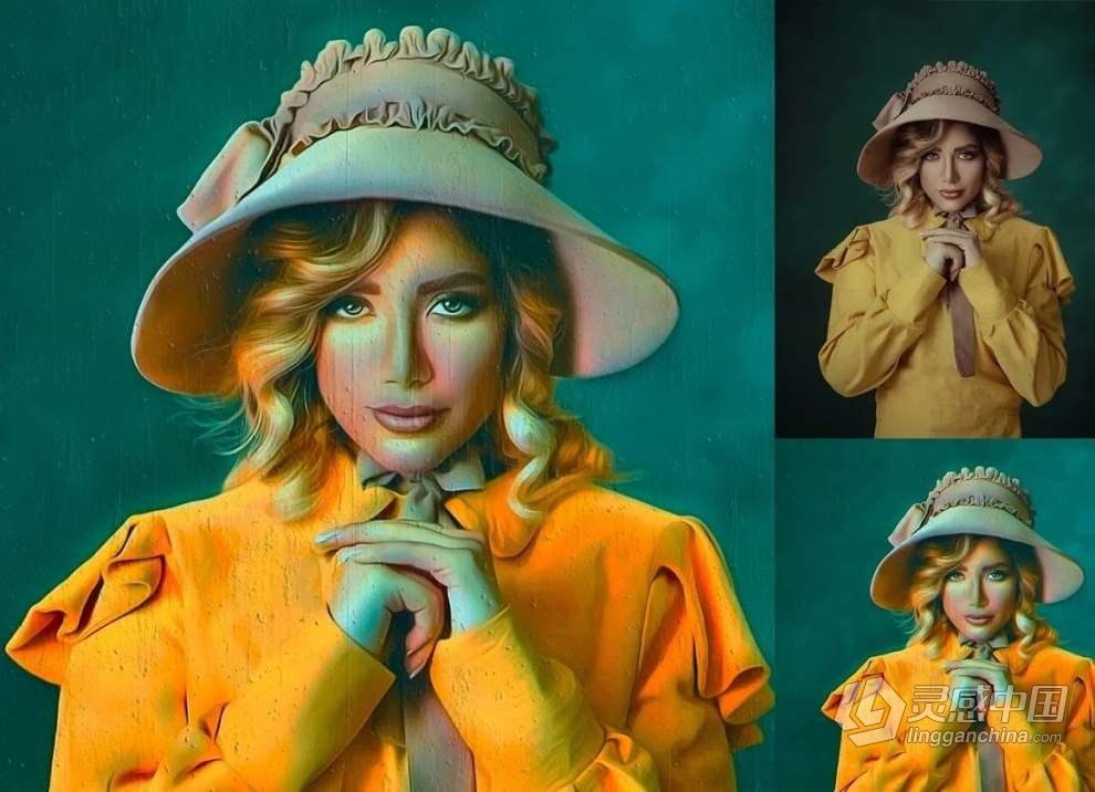照片转动态细腻油画插画效果PS动作 Dynamic Oil Painting Effect  灵感中国网 www.lingganchina.com