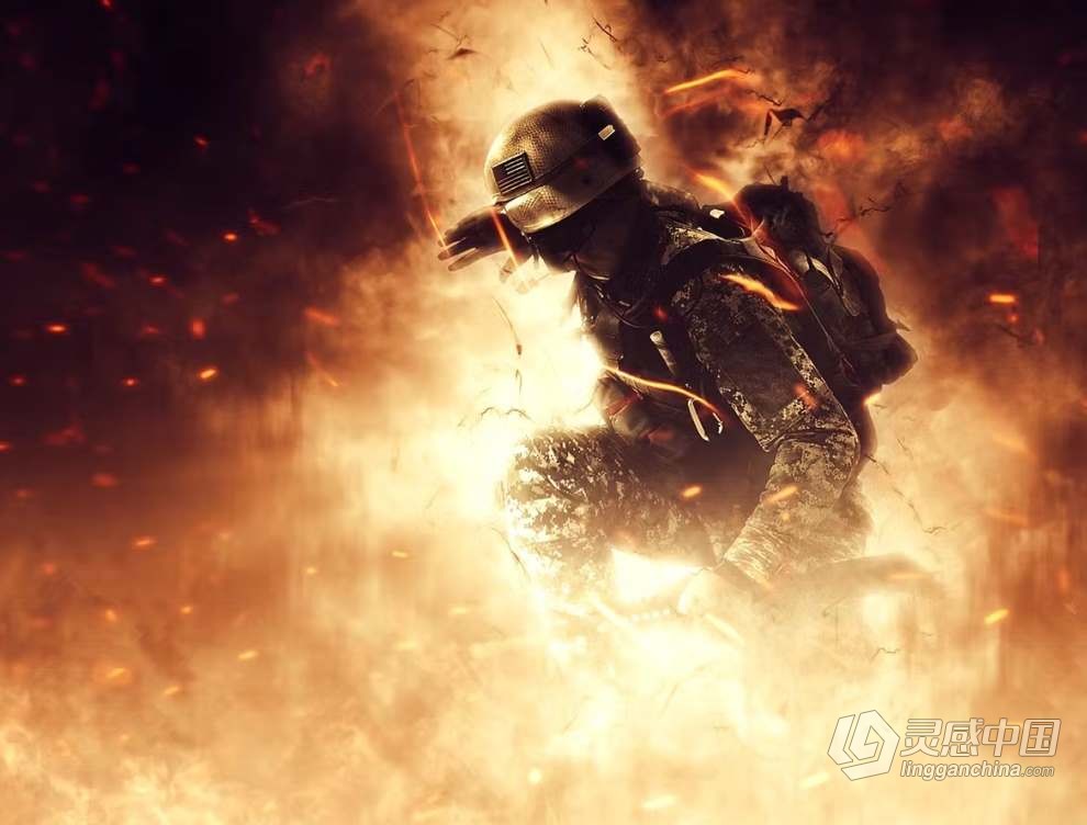 凤凰涅槃烈焰重生火焰特效PS动作 Phoenix Photoshop Action  灵感中国网 www.lingganchina.com