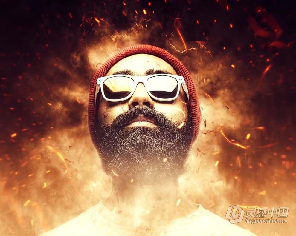凤凰涅槃烈焰重生火焰特效PS动作 Phoenix Photoshop Action  灵感中国网 www.lingganchina.com
