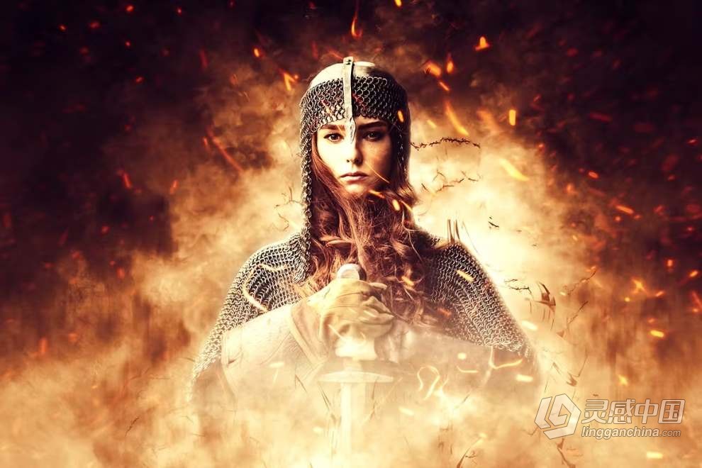 凤凰涅槃烈焰重生火焰特效PS动作 Phoenix Photoshop Action  灵感中国网 www.lingganchina.com
