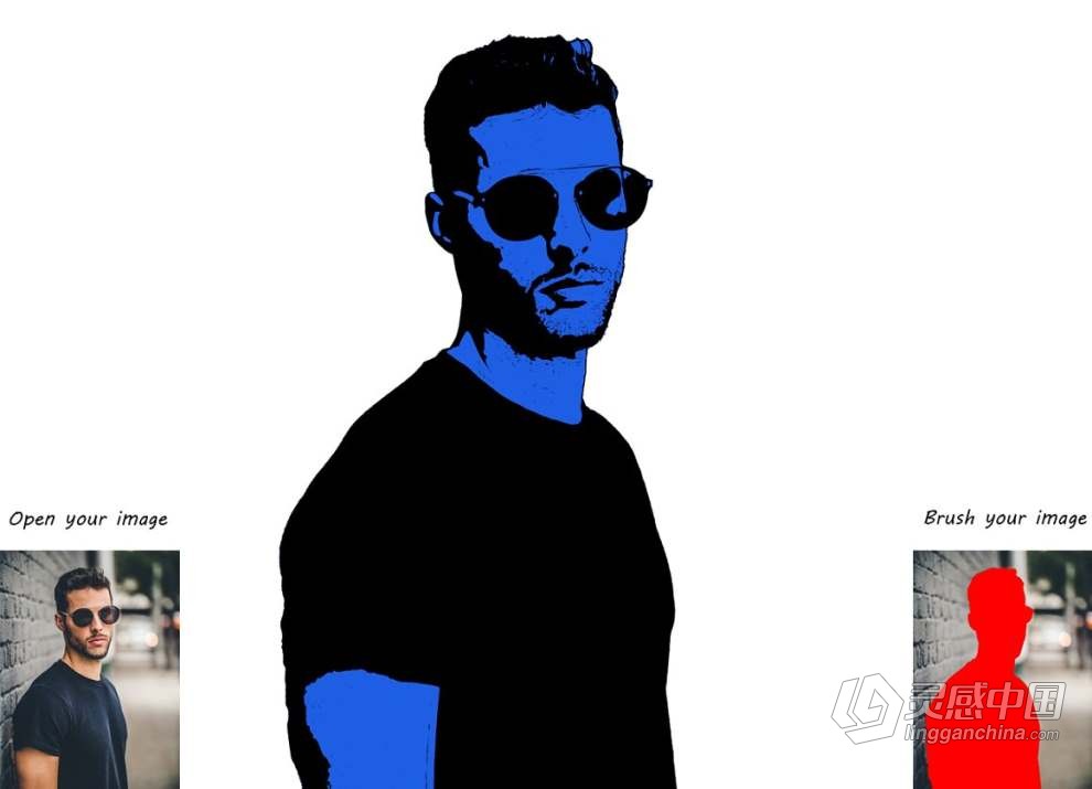 人像照片制作波普艺术矢量海报绘画效果PS动作 Pro Pop Art Photoshop Action  灵感中国网 www.lingganchina.com