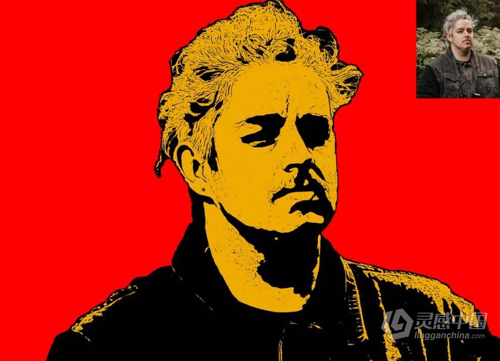 人像照片制作波普艺术矢量海报绘画效果PS动作 Pro Pop Art Photoshop Action  灵感中国网 www.lingganchina.com