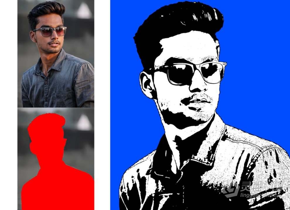 人像照片制作波普艺术矢量海报绘画效果PS动作 Pro Pop Art Photoshop Action  灵感中国网 www.lingganchina.com