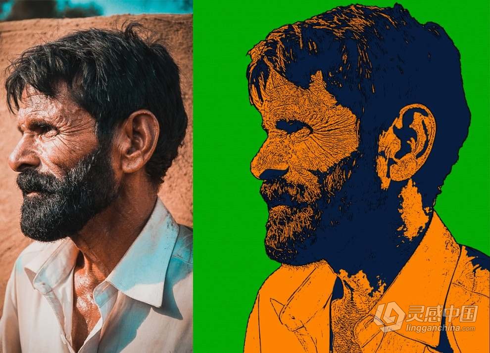 人像照片制作波普艺术矢量海报绘画效果PS动作 Pro Pop Art Photoshop Action  灵感中国网 www.lingganchina.com