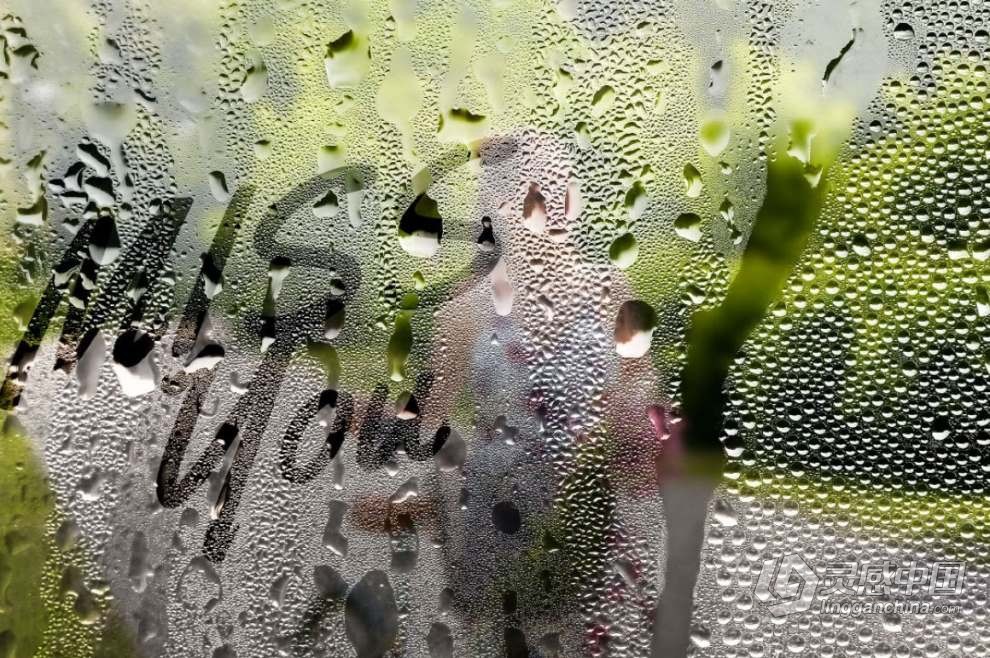 照片一键生成朦胧雾气水珠湿玻璃效果PS动作 Foggy, Rainy Window Photoshop Action  灵感中国网 www.lingganchina.com