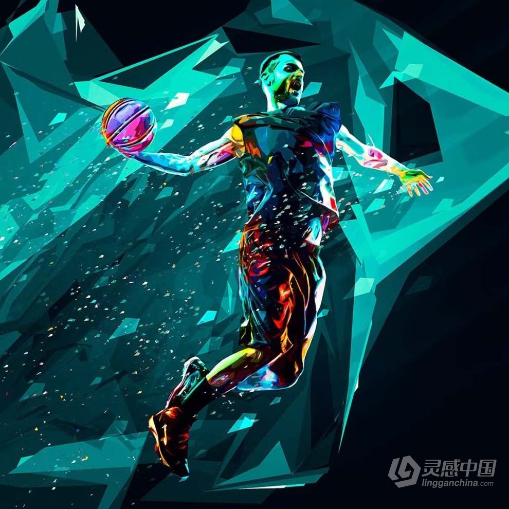 照片彩色晶格化碎片化拼贴融合特效PS动作 Color Fusion Photoshop Actions  灵感中国网 www.lingganchina.com