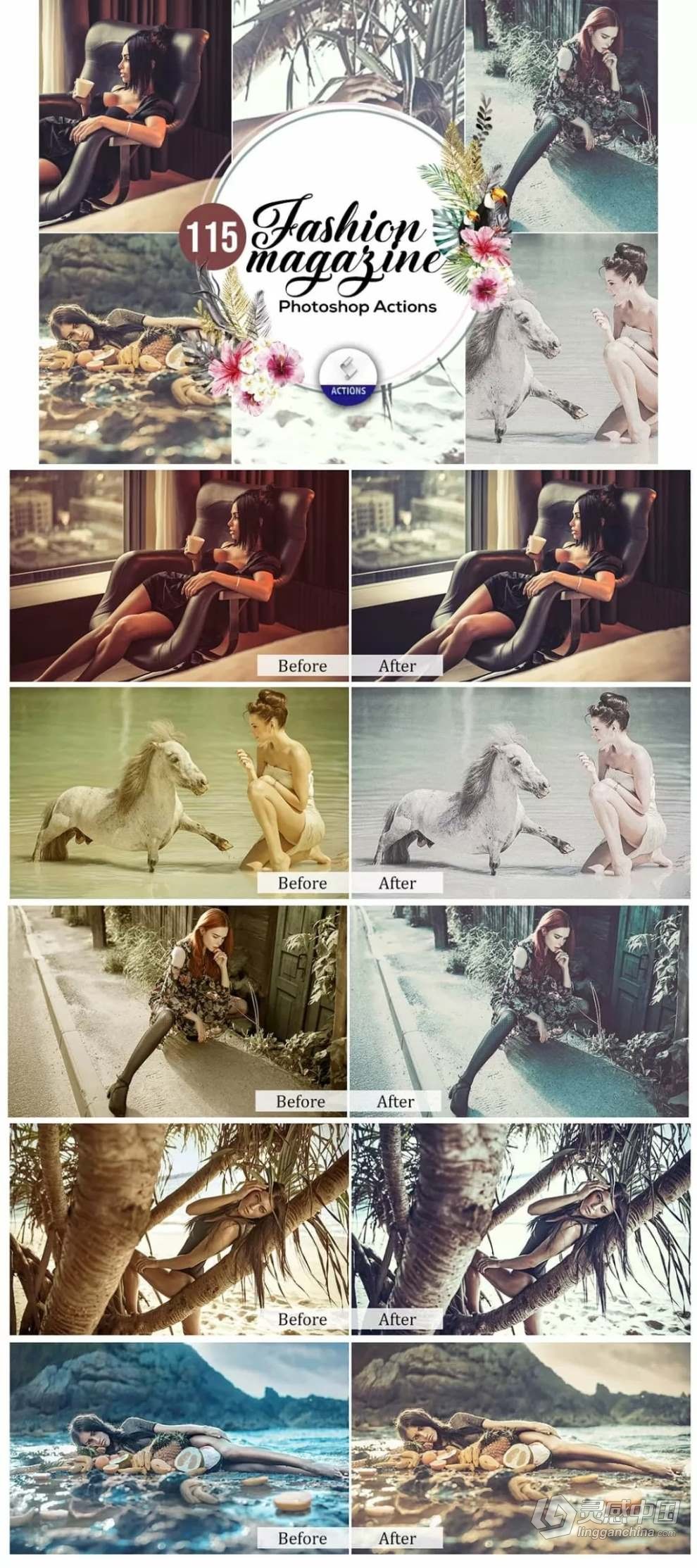15000+高质量PS照片一键调色动作包合集 15000+ Photoshop Actions Bundle  灵感中国网 www.lingganchina.com
