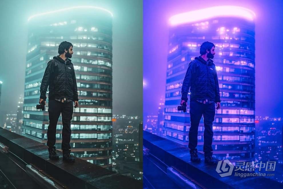 照片转赛博朋克风PS动作 Cyberpunk Actions For Photoshop  灵感中国网 www.lingganchina.com