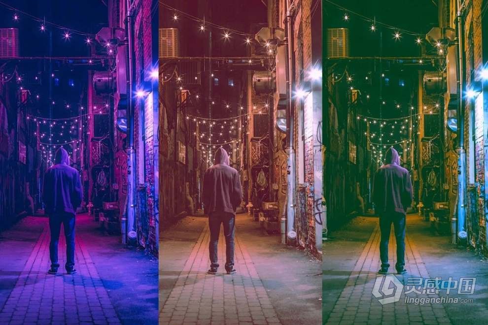 照片转赛博朋克风PS动作 Cyberpunk Actions For Photoshop  灵感中国网 www.lingganchina.com