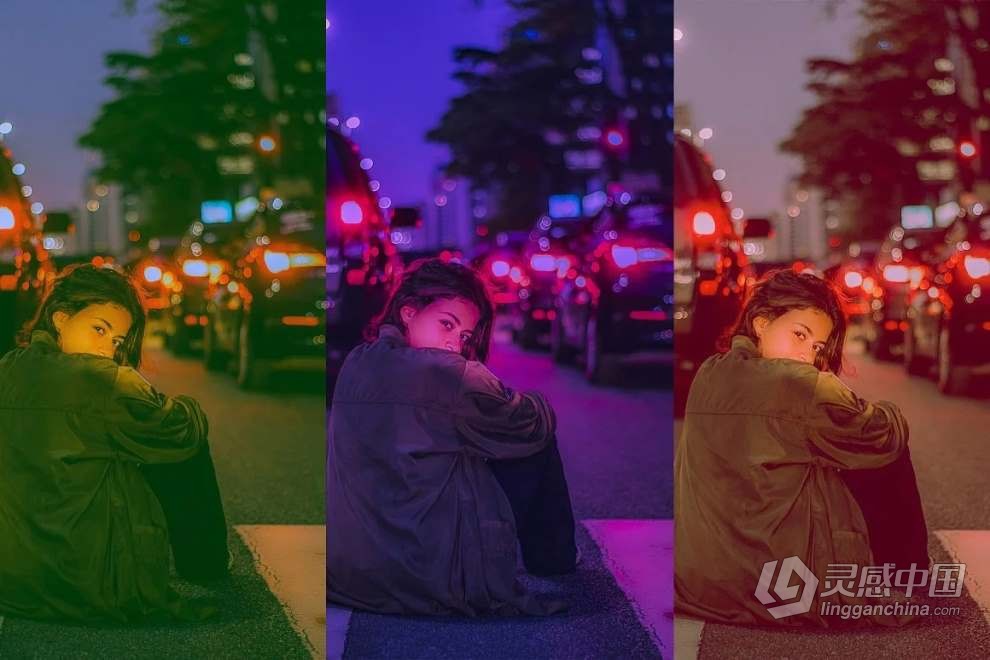照片转赛博朋克风PS动作 Cyberpunk Actions For Photoshop  灵感中国网 www.lingganchina.com